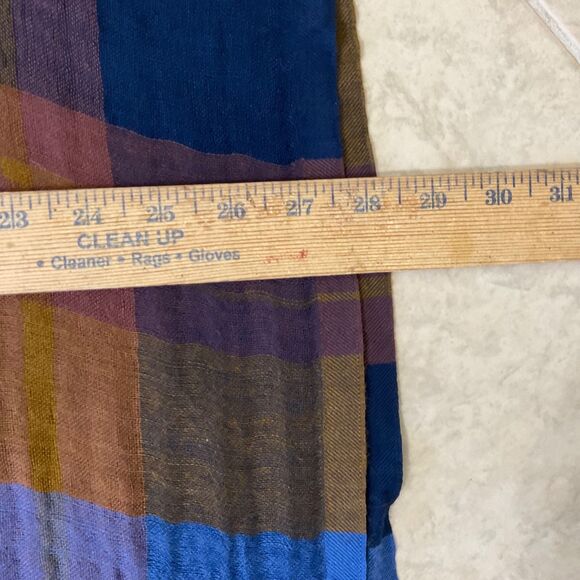 PrAna  SKYLAN Multifunctional Shawl SCARF Wrap Modal/Tencel fringe plaid 28”x74” - Picture 8 of 8